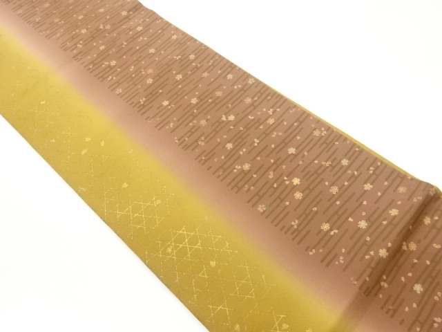 JAPANESE FUKURO OBI / CHIRIMEN / KINSAI / SAKURA